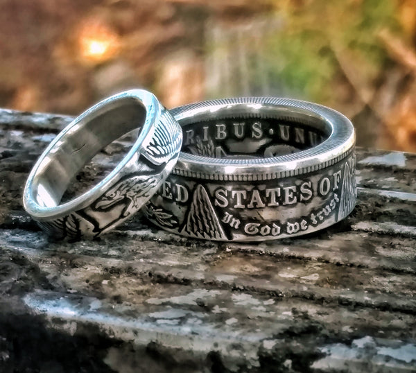 Size 12 outlet Morgan Silver Dollar Coin Ring